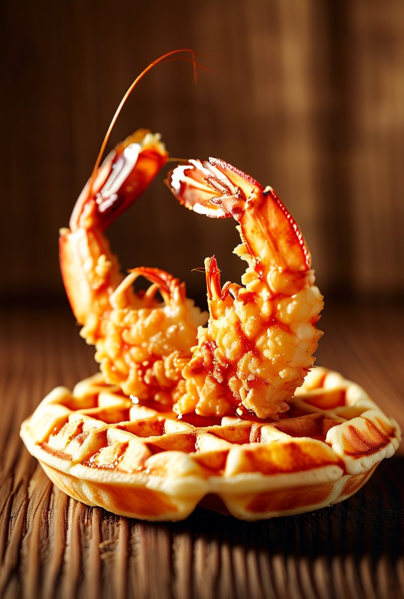 炸虾华夫饼